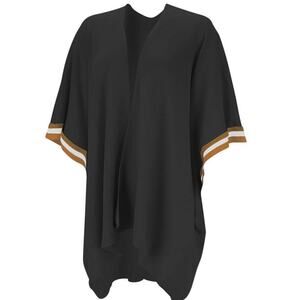 Black Tan Cream Preppy Stripe Lindsey Wrap Shawl Ruana